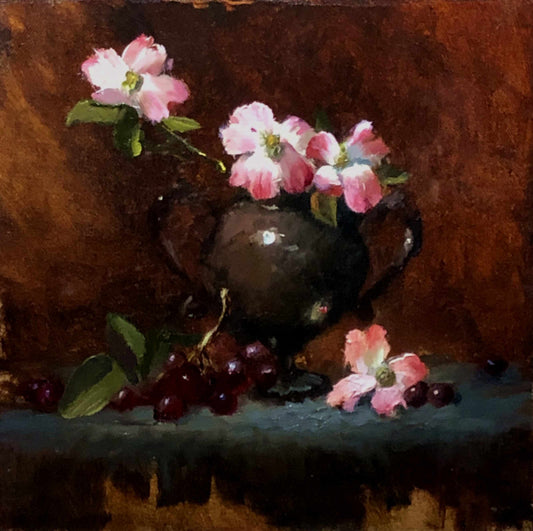 Framed "Dogwoods" Original Oil Painting Study