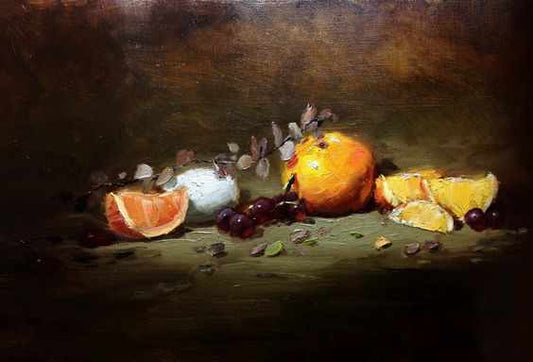 Framed "Orange and Egg" Original Oil Painting Study